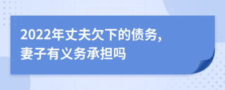 2022年丈夫欠下的債務,妻子有義務承擔嗎
