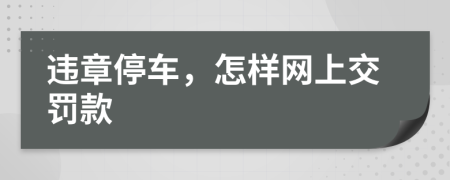 違章停車，怎樣網(wǎng)上交罰款