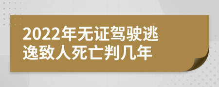 2022年無證駕駛逃逸致人死亡判幾年