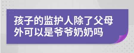 孩子的監(jiān)護(hù)人除了父母外可以是爺爺奶奶嗎