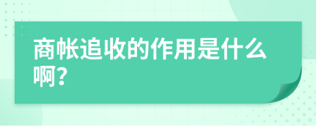 商帳追收的作用是什么啊？
