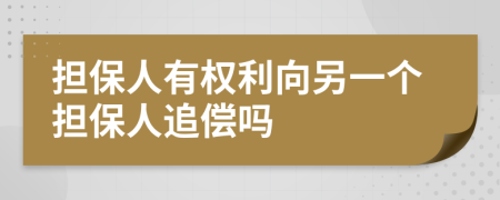 擔(dān)保人有權(quán)利向另一個(gè)擔(dān)保人追償嗎