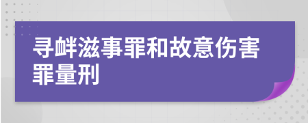 尋釁滋事罪和故意傷害罪量刑