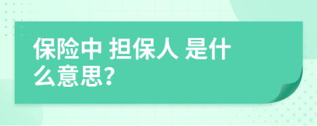 保險(xiǎn)中 擔(dān)保人 是什么意思？