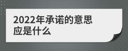 2022年承諾的意思應(yīng)是什么