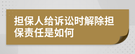 擔(dān)保人給訴訟時(shí)解除擔(dān)保責(zé)任是如何