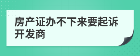 房產(chǎn)證辦不下來(lái)要起訴開(kāi)發(fā)商