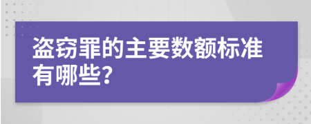 盜竊罪的主要數(shù)額標(biāo)準(zhǔn)有哪些？