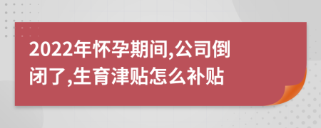 2022年懷孕期間,公司倒閉了,生育津貼怎么補貼