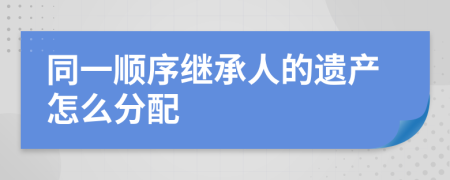 同一順序繼承人的遺產(chǎn)怎么分配
