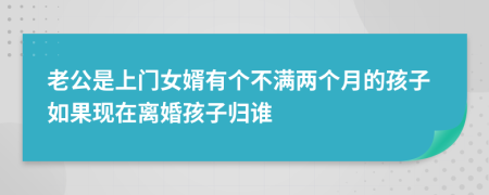 老公是上門女婿有個(gè)不滿兩個(gè)月的孩子如果現(xiàn)在離婚孩子歸誰(shuí)