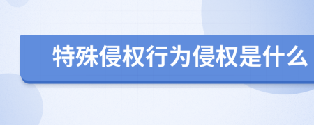 特殊侵權(quán)行為侵權(quán)是什么