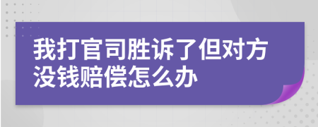 我打官司勝訴了但對方?jīng)]錢賠償怎么辦