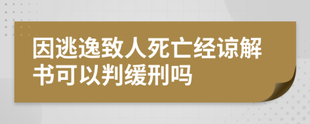 因逃逸致人死亡經(jīng)諒解書可以判緩刑嗎