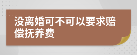 沒(méi)離婚可不可以要求賠償撫養(yǎng)費(fèi)