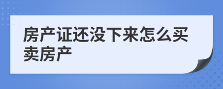 房產(chǎn)證還沒下來怎么買賣房產(chǎn)