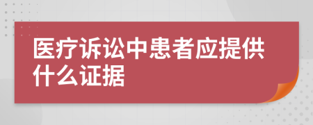 醫(yī)療訴訟中患者應(yīng)提供什么證據(jù)