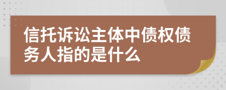 信托訴訟主體中債權(quán)債務(wù)人指的是什么