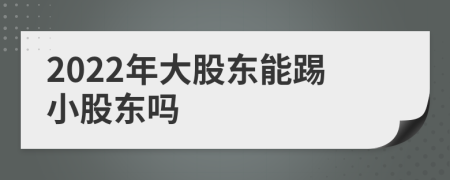 2022年大股東能踢小股東嗎