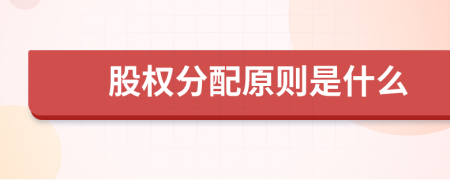 股權(quán)分配原則是什么