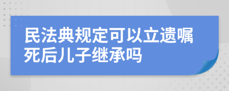 民法典規(guī)定可以立遺囑死后兒子繼承嗎