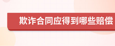 欺詐合同應(yīng)得到哪些賠償