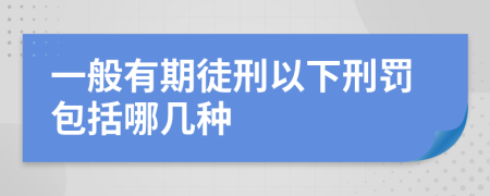一般有期徒刑以下刑罰包括哪幾種