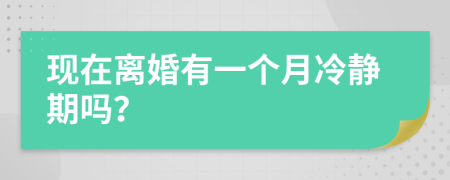 現(xiàn)在離婚有一個月冷靜期嗎？