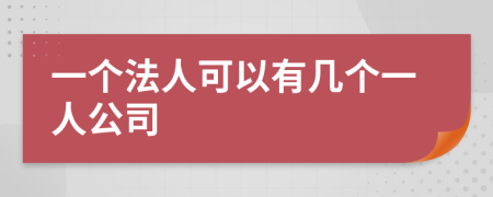 一個法人可以有幾個一人公司