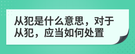 從犯是什么意思，對于從犯，應(yīng)當(dāng)如何處置