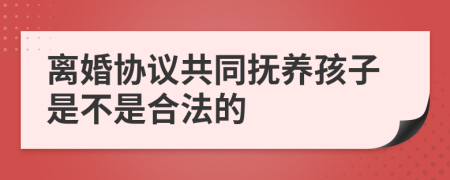 離婚協(xié)議共同撫養(yǎng)孩子是不是合法的