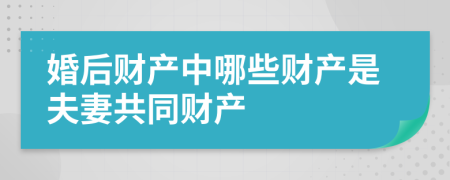 婚后財(cái)產(chǎn)中哪些財(cái)產(chǎn)是夫妻共同財(cái)產(chǎn)