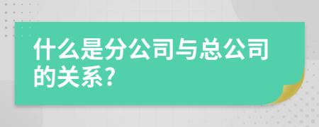 什么是分公司與總公司的關(guān)系?