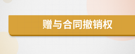 贈(zèng)與合同撤銷權(quán)
