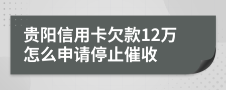 貴陽信用卡欠款12萬怎么申請停止催收