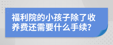 福利院的小孩子除了收養(yǎng)費還需要什么手續(xù)？