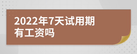 2022年7天試用期有工資嗎