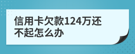 信用卡欠款124萬(wàn)還不起怎么辦