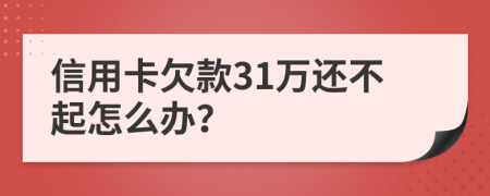 信用卡欠款31萬(wàn)還不起怎么辦？