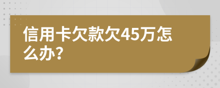 信用卡欠款欠45萬怎么辦？