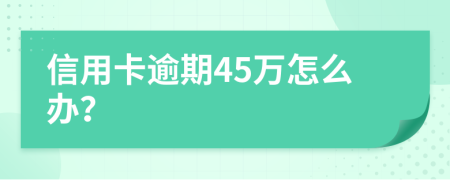 信用卡逾期45萬怎么辦？