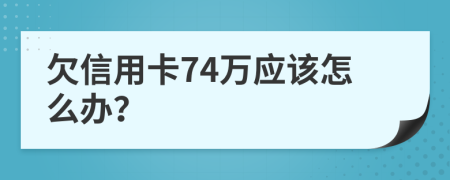 欠信用卡74萬應(yīng)該怎么辦？