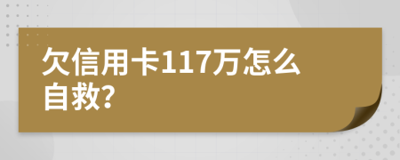 欠信用卡117萬(wàn)怎么自救？