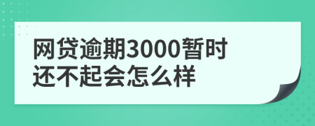 網(wǎng)貸逾期3000暫時(shí)還不起會(huì)怎么樣