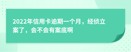 2022年信用卡逾期一個(gè)月，經(jīng)偵立案了，會(huì)不會(huì)有案底啊