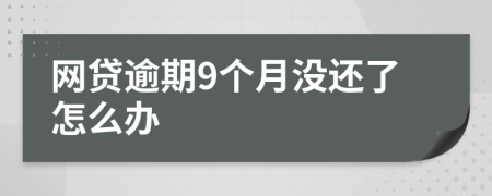 網(wǎng)貸逾期9個(gè)月沒還了怎么辦