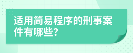 適用簡(jiǎn)易程序的刑事案件有哪些？