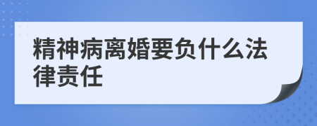 精神病離婚要負(fù)什么法律責(zé)任