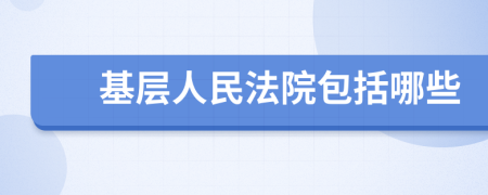 基層人民法院包括哪些