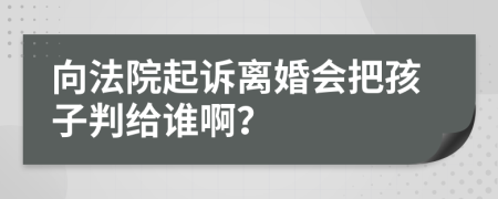 向法院起訴離婚會把孩子判給誰??？
